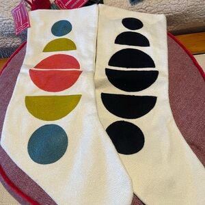 Cost Plus World Market Geometric Stockings - Black, Red, Green, Blue